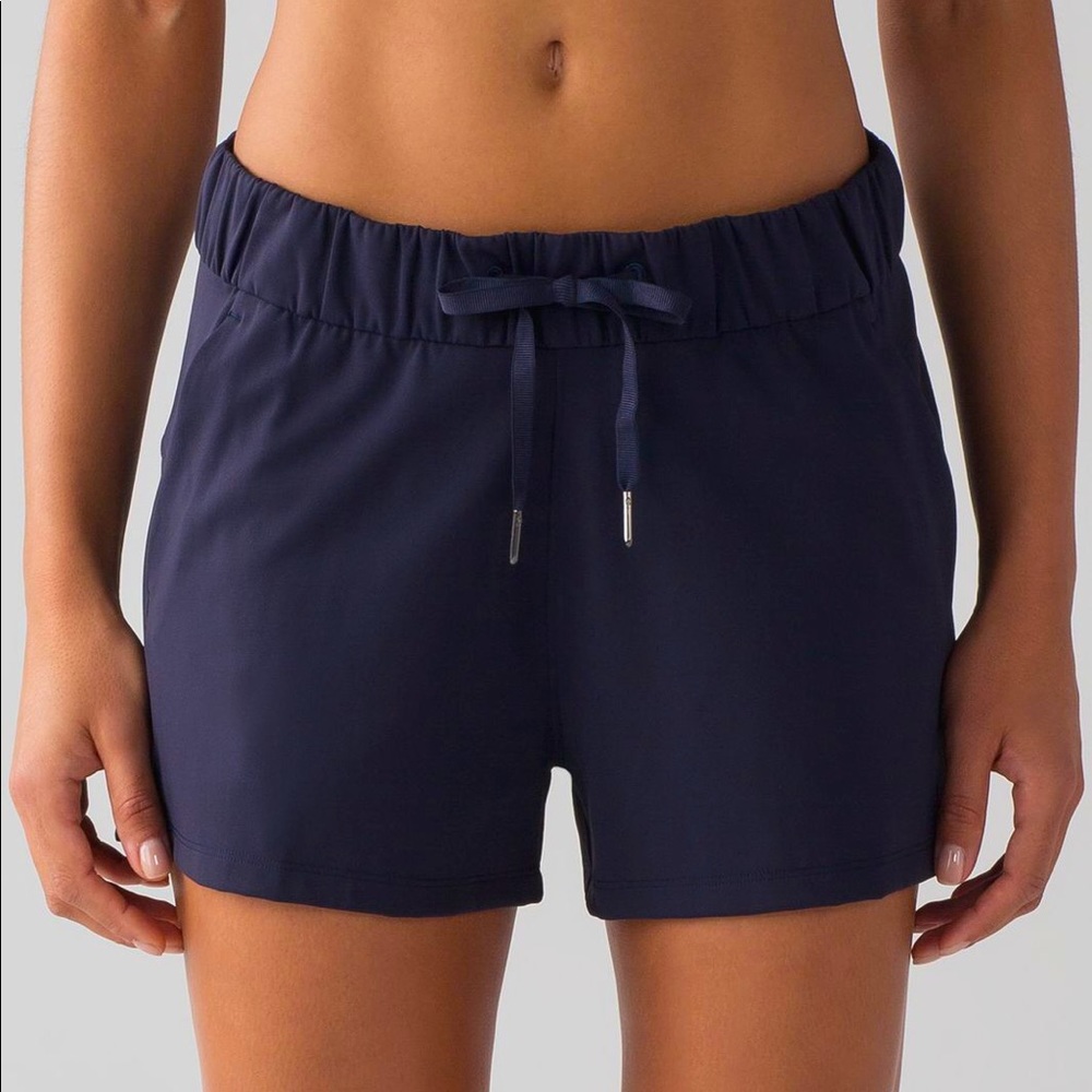 Lululemon Navy On the fly shorts 2.5